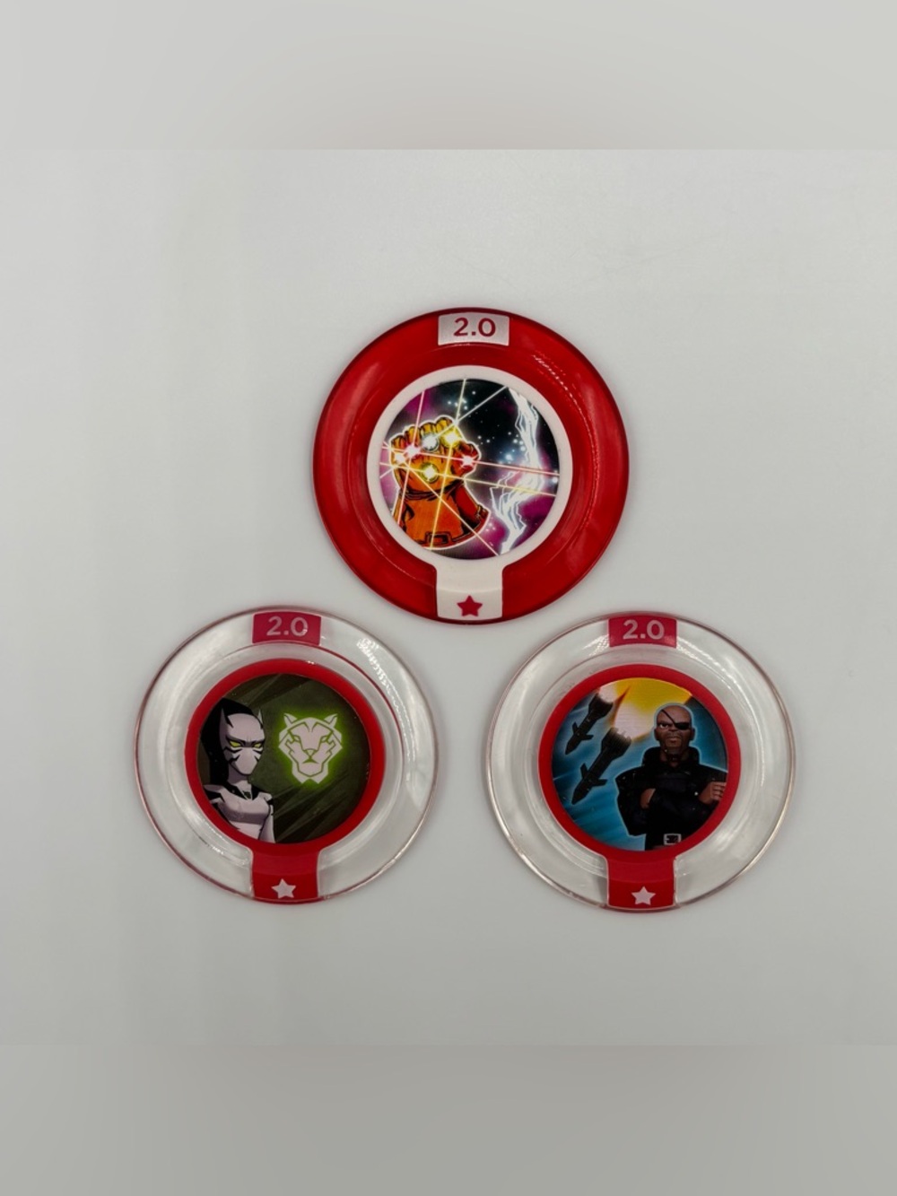 Disney Infinity Marvel Power Disc Lot- Infinity Gauntlet White Tiger Nick Fury